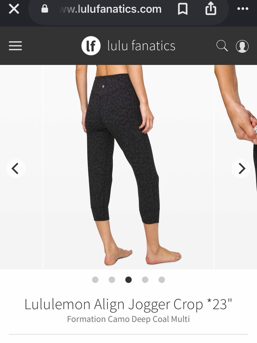 High-Waist Black Camo Print Align Joggers Crop 23”